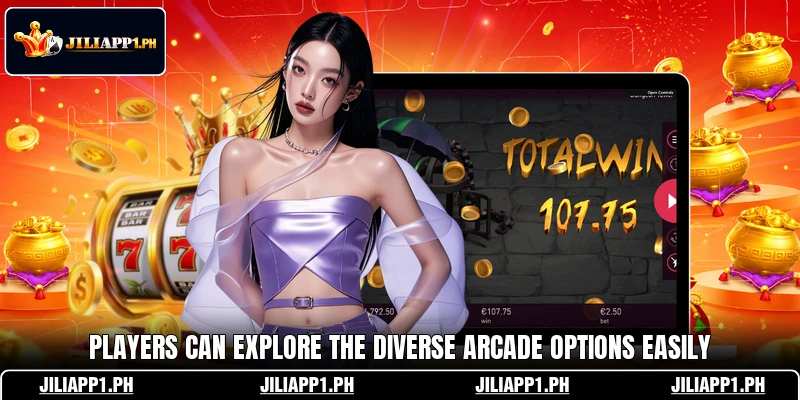 Players can explore the diverse arcade options easily Players can explore the diverse arcade options easily